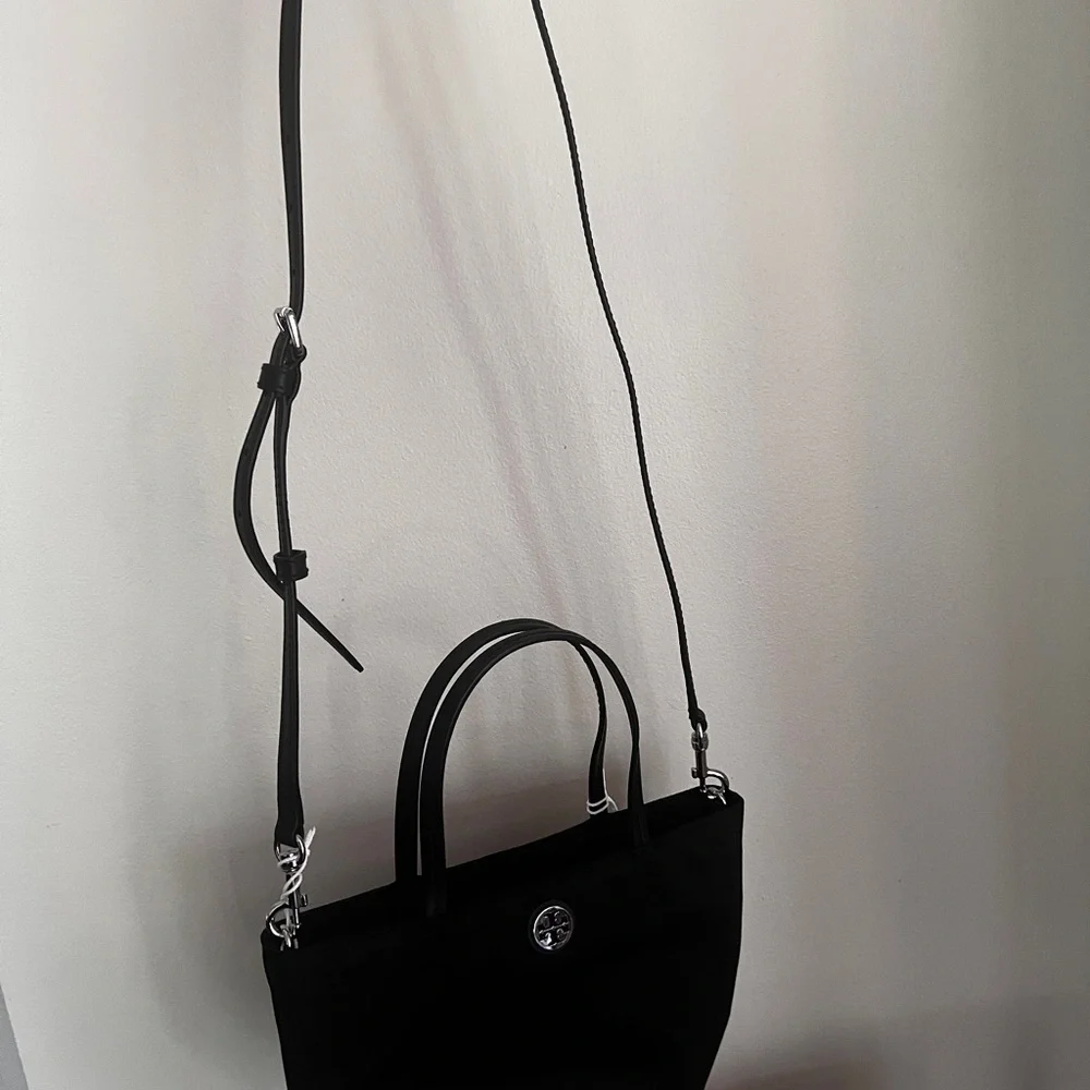 Tory Burch Black Super Mini Tote Women's Nylon Bag